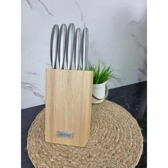 Набір ножів 6-пр. нерж.сталь на дерев'яній підставці 5133 ᐉ 5133 - - класна ціна в ProPosud