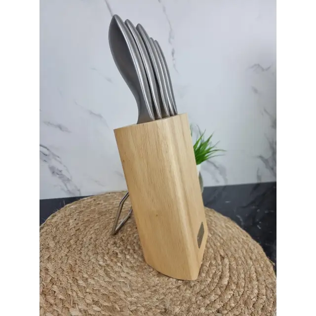 Набір ножів 6-пр. нерж.сталь на дерев'яній підставці 5133 ᐉ 5133 - - класна ціна в ProPosud