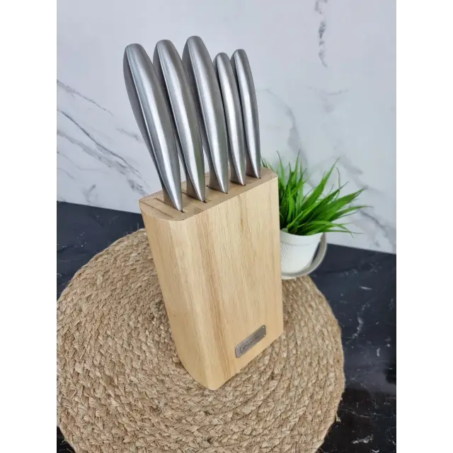 Набір ножів 6-пр. нерж.сталь на дерев'яній підставці 5133 ᐉ 5133 - - класна ціна в ProPosud