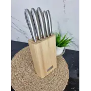 Набір ножів 6-пр. нерж.сталь на дерев'яній підставці 5133 ᐉ 5133 - - класна ціна в ProPosud