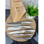 Набір ножів 6-пр. нерж.сталь на дерев'яній підставці 5133 ᐉ 5133 - - класна ціна в ProPosud