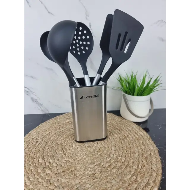 Набор кухонных принадлежностей 6-пр. нейлон/нерж.сталь на подставке 5238 ᐉ 5238 - - класная цена в ProPosud