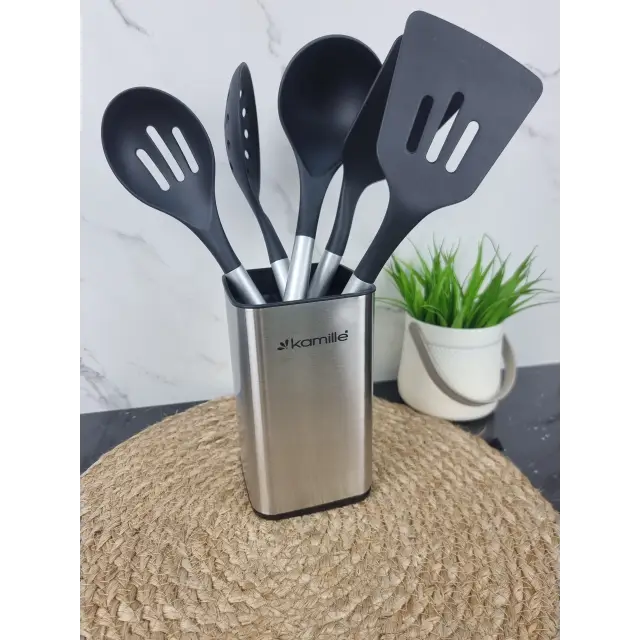 Набор кухонных принадлежностей 6-пр. нейлон/нерж.сталь на подставке 5238 ᐉ 5238 - - класная цена в ProPosud