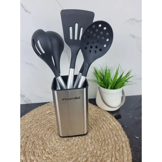 Набор кухонных принадлежностей 6-пр. нейлон/нерж.сталь на подставке 5238 ᐉ 5238 - - класная цена в ProPosud