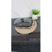 Марміт 1,1л 30см прямокутний керамічний скл.кришка чорний 6420 ᐉ 6420 - - класна ціна в ProPosud