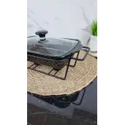 Марміт 2,0л 36см прямокутний керамічний скл.кришка чорний 6421 ᐉ 6421 - - класна ціна в ProPosud