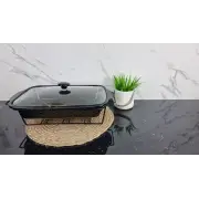 Мармит 3,0л 41см прямоугольный керамический стекл.крышка черный 6422 ᐉ 6422 - - класная цена в ProPosud