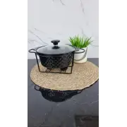 Марміт 1,5л круглий керамічний скл.кришка чорний 6425 ᐉ 6425 - - класна ціна в ProPosud