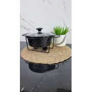 Марміт 1,5л круглий керамічний скл.кришка чорний 6425 ᐉ 6425 - - класна ціна в ProPosud