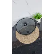 Марміт 3,5л круглий керамічний скл.кришка чорний 6427 ᐉ 6427 - - класна ціна в ProPosud