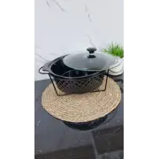 Марміт 3,5л круглий керамічний скл.кришка чорний 6427 ᐉ 6427 - - класна ціна в ProPosud