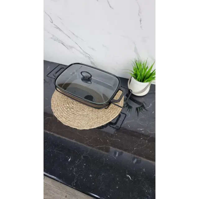 Мармит 2,5л 43см прямоугольный керамический стекл.крышка черный 6428 ᐉ 6428 - - класная цена в ProPosud