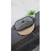 Марміт 3,5л 49см прямокутний керамічний скл.кришка чорний 6429 ᐉ 6429 - - класна ціна в ProPosud