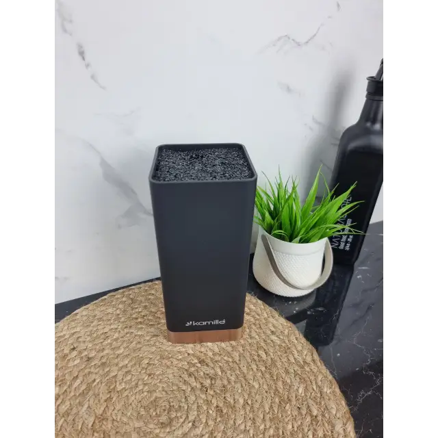 Подставка для ножей 22см с наполнителем черная 7628 ᐉ 7628 - - класная цена в ProPosud