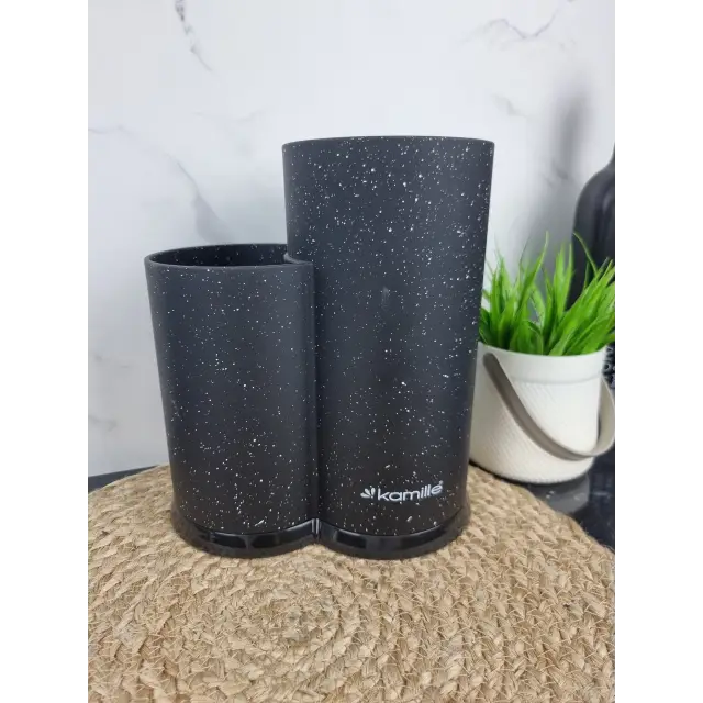 Підставка для ножів та кухонного приладдя подвiйна 22,5см (чорний,бiлий,сiрий мармур) 7607 ᐉ 7607 - - класна ціна в ProPosud