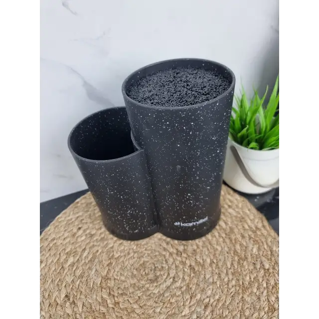 Підставка для ножів та кухонного приладдя подвiйна 22,5см (чорний,бiлий,сiрий мармур) 7607 ᐉ 7607 - - класна ціна в ProPosud