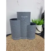 Подставка для ножей и кухонных принадлежностей тройная 22,5см (черный,белый,серый,красный мрамор) 7608 ᐉ 7608 - - класная цена в