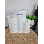 Подставка для ножей и кухонных принадлежностей тройная 22,5см (черный,белый,серый,красный мрамор) 7608 ᐉ 7608 - - класная цена в