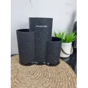 Подставка для ножей и кухонных принадлежностей тройная 22,5см (черный,белый,серый,красный мрамор) 7608 ᐉ 7608 - - класная цена в