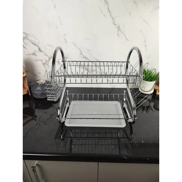 Сушарка для посуду 2-х рівнева Basic MR-1025-38 ᐉ MR-1025-38 - - класная цена в ProPosud