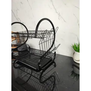 Сушарка для посуду 2-х рівнева Basic Black MR-1025-38 ᐉ MR-1025-38 Black - - класная цена в ProPosud 2