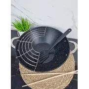 Казан чавунний WOK 3,6л антипр.покриття скл.кришка (мармур) 4806MR ᐉ 4806MR - - класна ціна в ProPosud