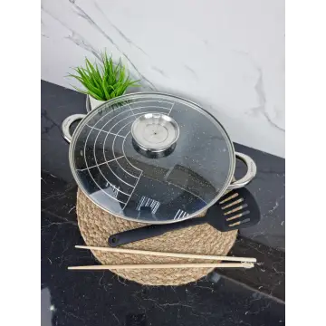 Казан чугунный WOK 4,5л антипр.покрытие стекл.крышка (мрамор) 4807MR ᐉ 4807MR - - класная цена в ProPosud 2