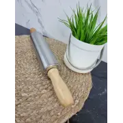 Скалка для теста 38*5см с вращением дерево/нерж.сталь 7777 ᐉ 7777 - - класная цена в ProPosud