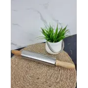 Скалка для теста 38*5см с вращением дерево/нерж.сталь 7777 ᐉ 7777 - - класная цена в ProPosud