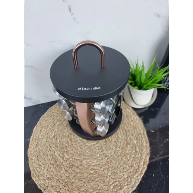 Набор емкостей для специй на круглой подставке 12шт 7034 ᐉ 7034 - - класная цена в ProPosud