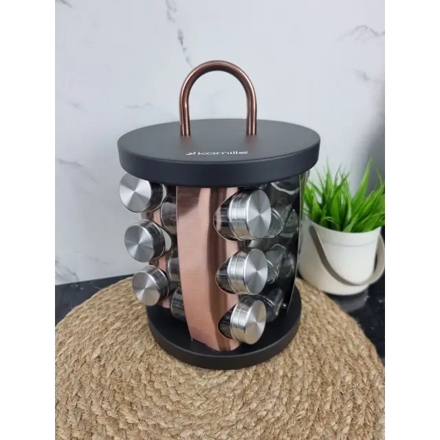 Набор емкостей для специй на круглой подставке 12шт 7034 ᐉ 7034 - - класная цена в ProPosud