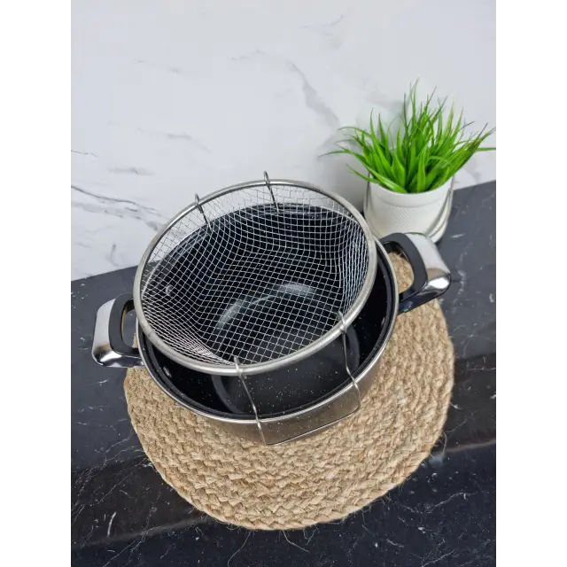 Кастрюля для фритюра 4,0л углеродистая сталь стекл.крышка 5821 ᐉ 5821 - - класная цена в ProPosud