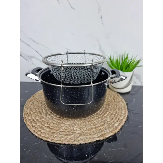 Кастрюля для фритюра 4,0л углеродистая сталь стекл.крышка 5821 ᐉ 5821 - - класная цена в ProPosud