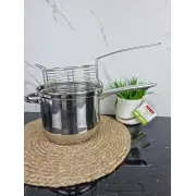 Кастрюля-фритюрница 3,5л 18*15см нерж.сталь стекл.крышка 5852 ᐉ 5852 - - класная цена в ProPosud