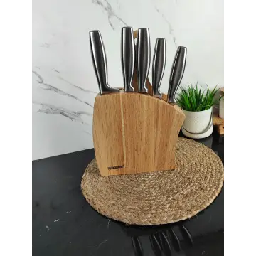 Набір ножів 7-пр. на дерев'яній підставці мет.ручки MR-1411 ᐉ MR-1411 - - класна ціна в ProPosud