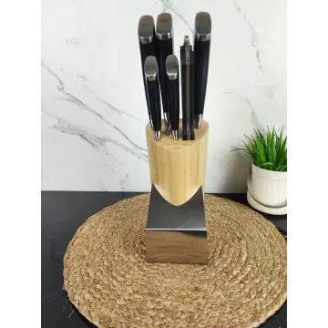 Набір ножів 7-пр. на дерев'яній підставці пласт.ручки MR-1421 ᐉ MR-1421 - - класная цена в ProPosud 2