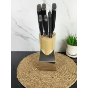 Набір ножів 7-пр. на дерев'яній підставці пласт.ручки MR-1421 ᐉ MR-1421 - - класная цена в ProPosud