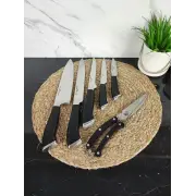 Набір ножів 7-пр. на дерев'яній підставці пласт.ручки MR-1421 ᐉ MR-1421 - - класная цена в ProPosud