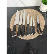 Набір ножів 8-пр. на дерев'яній підставці пласт.ручки MR-1422 ᐉ MR-1422 - - класная цена в ProPosud