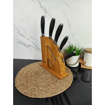 Набір ножів 6-пр. на дерев'яній підставці пласт.ручки MR-1425 ᐉ MR-1425 - - класная цена в ProPosud 2