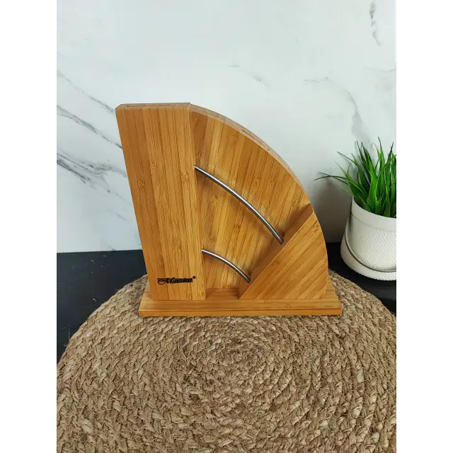 Набір ножів 6-пр. на дерев'яній підставці пласт.ручки MR-1425 ᐉ MR-1425 - - класна ціна в ProPosud