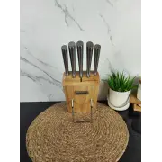 Набір ножів 6-пр. на дерев'яній підставці мет.ручки MR-1429 ᐉ MR-1429 - - класная цена в ProPosud