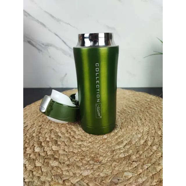 Термокухоль 320мл кнопка фіксатор нерж.сталь Green MR-1641-32 ᐉ MR-1641-32 Green - - класна ціна в ProPosud