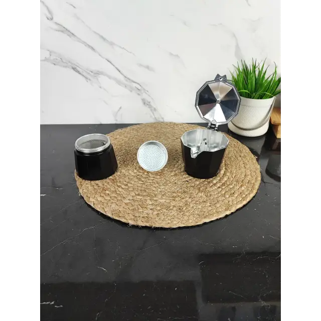 Кавоварка гейзерна 150мл алюмінієва Espresso Moka Black MR-1666-3 ᐉ MR-1666-3 Black - - класная цена в ProPosud