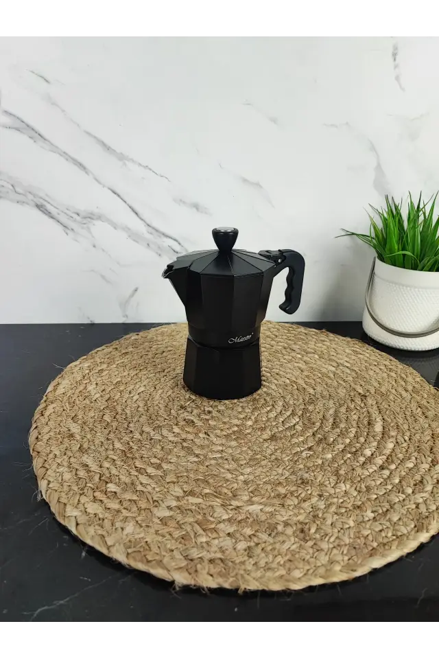 Кавоварка гейзерна 300мл алюмінієва Espresso Moka Black MR-1666-6 ᐉ MR-1666-6 Black - - класная цена в ProPosud