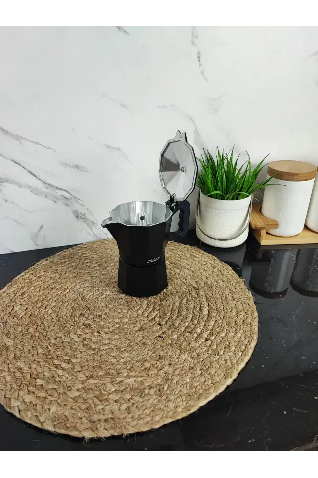 Кавоварка гейзерна 300мл алюмінієва Espresso Moka Black MR-1666-6 ᐉ MR-1666-6 Black - - класная цена в ProPosud
