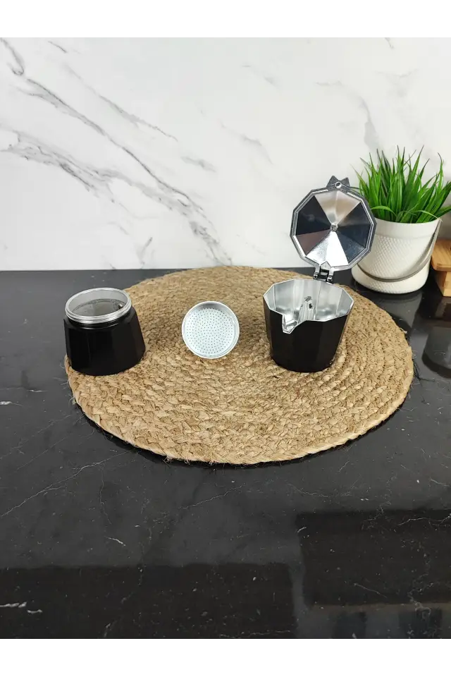 Кавоварка гейзерна 300мл алюмінієва Espresso Moka Black MR-1666-6 ᐉ MR-1666-6 Black - - класная цена в ProPosud