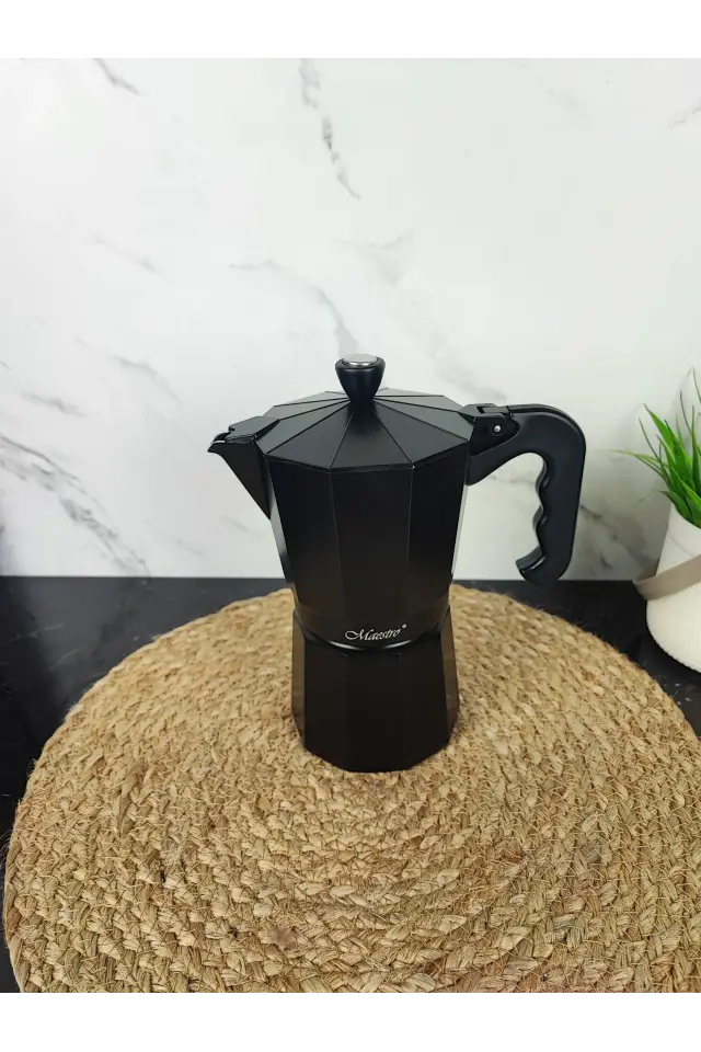 Кавоварка гейзерна 450мл алюмінієва Espresso Moka Black MR-1666-9 ᐉ MR-1666-9 Black - - класная цена в ProPosud