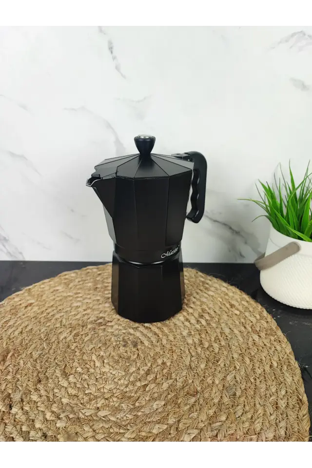 Кавоварка гейзерна 450мл алюмінієва Espresso Moka Black MR-1666-9 ᐉ MR-1666-9 Black - - класная цена в ProPosud