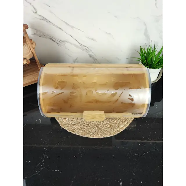 Хлібниця 36,5*22*16,5см корпусу дерево кр.платик MR-1674S ᐉ MR-1674S - - класная цена в ProPosud